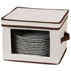 Household Essentials China Dinner Plate Lidded Storage Chest -Storage And Cleaning 1587817 ALT2