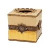 Avanti Braided Medallion Tissue Box Cover -Storage And Cleaning 2006437 Gold