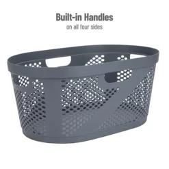 Mind Reader 40 Liter Plastic Laundry Basket -Storage And Cleaning 21680524 CC ALT4