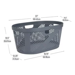 Mind Reader 40 Liter Plastic Laundry Basket -Storage And Cleaning 21680524 CC ALT9