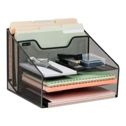 Mind Reader Three-Tiered Desk Organizer Tray -Storage And Cleaning 21680615 CC ALT11