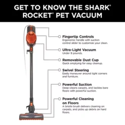 Shark® Rocket® Ultra-Light Corded Bagless Stick Vacuum For Carpet And Hard Floor Cleaning With Swivel Steering, Detachable Hand Vacuum, Convenient Storage, And Easy-Empty Dustcup (HV301) -Storage And Cleaning 2689076 ALT91