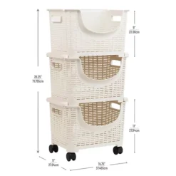 Mind Reader 3-Tier Stackable Storage Containers -Storage And Cleaning 27259225 CC ALT8