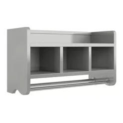 Bolton Bathroom Storage Cubby & Towel Bar Wall Shelf -Storage And Cleaning 2769685 Gray