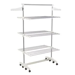 Portsmouth Home Rolling Heavy Duty 3-Tier Laundry Drying Rack -Storage And Cleaning 3122700 ALT2