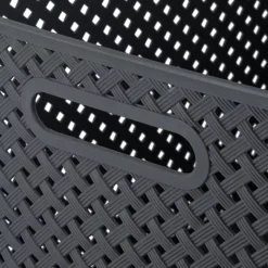 Simplify Basketweave Resin Wicker Large Storage Tote -Storage And Cleaning 3365319 ALT5