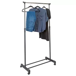 Simplify Single-Tier Adjustable Height Rolling Garment Rack -Storage And Cleaning 3725028 ALT2