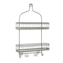 Zenna Home Satin Nickel Extra Wide Shower Caddy 9 Zenna Home Satin Nickel Extra Wide Shower Caddy -Storage And Cleaning 3743046 Satin Chrome