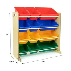 Humble Crew Toy Organizer With 12 Plastic Bins -Storage And Cleaning 4481444 ALT9