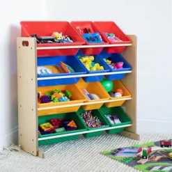 Humble Crew Toy Organizer With 12 Plastic Bins