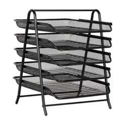 Mind Reader Desk Organizer With 5 Sliding Trays -Storage And Cleaning 4789684 Black 1