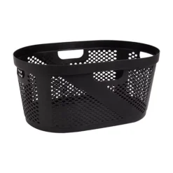 Mind Reader 40 Liter Plastic Laundry Basket -Storage And Cleaning 4789801 Black