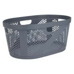 Mind Reader 40 Liter Plastic Laundry Basket -Storage And Cleaning 4789801 Gray 1