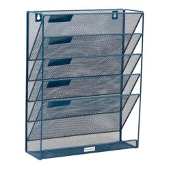 Mind Reader Hanging Wall File Organizer -Storage And Cleaning 4789850 Turquoise