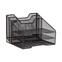 Mind Reader Three-Tiered Desk Organizer Tray -Storage And Cleaning 4789878 Black 1