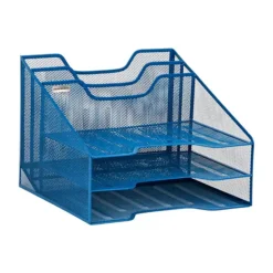 Mind Reader Three-Tiered Desk Organizer Tray -Storage And Cleaning 4789878 Turquoise