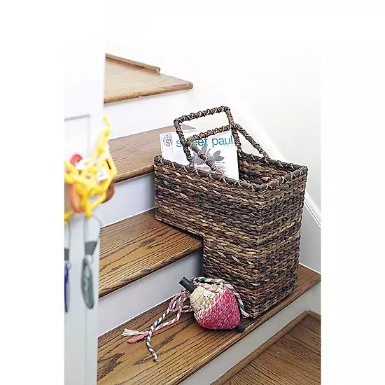 Storied Home Woven BacBac Leaf Stair Basket 4 Storied Home Woven BacBac Leaf Stair Basket - Image 2