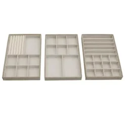 Household Essentials Stackable Jewelry Trays 3-pack Set -Storage And Cleaning 5132204 Latte