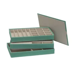 Household Essentials Stackable Jewelry Trays 3-pack Set -Storage And Cleaning 5132204 Seafoam