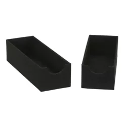 Household Essentials Narrow Drawer Organizer Tray 2-Pack -Storage And Cleaning 5132218 Black