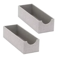 Household Essentials Narrow Drawer Organizer Tray 2-Pack -Storage And Cleaning 5132218 Gray