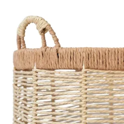 RGI Home Oval Woven Paper Cord Decorative Large Storage Basket With Handles -Storage And Cleaning 52530862 CC ALT4