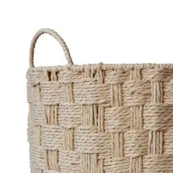 RGI Home Round Paper Cord Decorative Medium Storage Basket With Checkerboard Weave & Handles 10 RGI Home Round Paper Cord Decorative Medium Storage Basket With Checkerboard Weave & Handles -Storage And Cleaning 52530866 CC ALT4