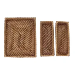 Sonoma Goods For Life® 3-Piece Handwoven Rattan Vanity Set -Storage And Cleaning 52804929 CC ALT2