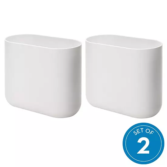 IDesign 2-pc. Oval Plastic Bathroom Trash Can Set 4 IDesign 2-pc. Oval Plastic Bathroom Trash Can Set - Image 2