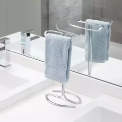 IDesign 2-pc. T-Shape Countertop Hand Towel Holder Set -Storage And Cleaning 53631880 CC ALT4