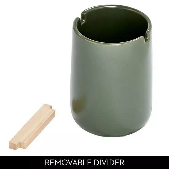 IDesign 2-pc. Toothbrush Holder With Removable Wood Divider Set 5 IDesign 2-pc. Toothbrush Holder With Removable Wood Divider Set - Image 3