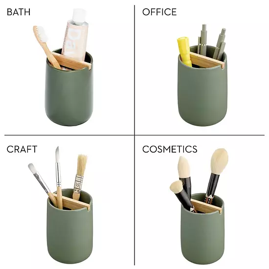 IDesign 2-pc. Toothbrush Holder With Removable Wood Divider Set 7 IDesign 2-pc. Toothbrush Holder With Removable Wood Divider Set - Image 5