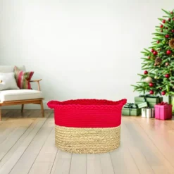 Merry And Bright Large Woven Red Storage Bin -Storage And Cleaning 53949870 CC ALT