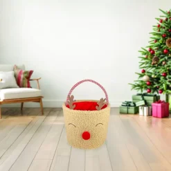 Merry And Bright Reindeer Storage Bin With Handle -Storage And Cleaning 54172850 CC ALT