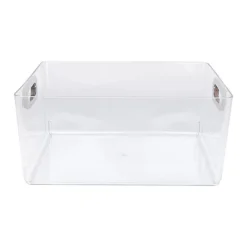 Belle Maison Acrylic Bin With Wood Grain Handle -Storage And Cleaning 54948914 CC ALT3
