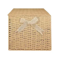 Belle Maison Large Paper Weave Lidded Bin With Bow -Storage And Cleaning 54949856 CC ALT3