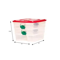 Homz 3-in-1 Organizer Storage Container With Ornament Dividers -Storage And Cleaning 55081921 CC ALT2