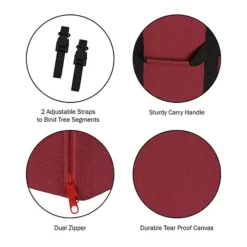 Hastings Home 7.5-ft. Red Canvas Christmas Tree Storage Bag -Storage And Cleaning 5615754 ALT3