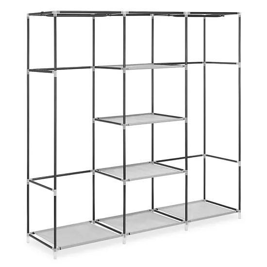 Whitmor Covered Wardrobe With Storage Shelves 3 Whitmor Covered Wardrobe With Storage Shelves