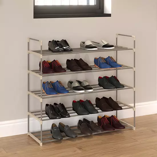 Hastings Home 5-Tier 30 Pair Shoe Storage Rack 4 Hastings Home 5-Tier 30 Pair Shoe Storage Rack - Image 2