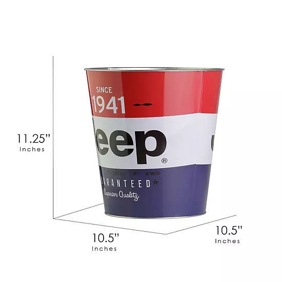 American Art Décor Jeep Metal Trash Bin 6 American Art Décor Jeep Metal Trash Bin - Image 4