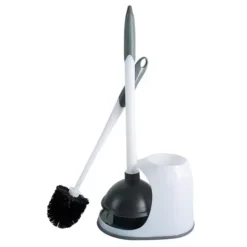Bath Bliss 2-in-1 Bowl Brush & Plunger -Storage And Cleaning 5739541 White 1