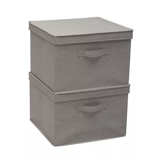 Household Essentials Square Storage Boxes With Lids 2-piece Set 5 Household Essentials Square Storage Boxes With Lids 2-piece Set - Image 3