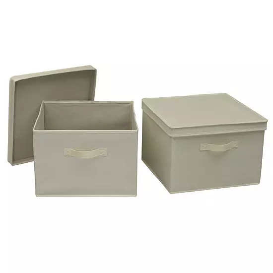 Household Essentials Square Storage Boxes With Lids 2-piece Set 9 Household Essentials Square Storage Boxes With Lids 2-piece Set - Image 7