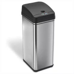 ITouchless Deodorizer 13-gallon Stainless Steel Touchless Trash Can With Carbon Filter Technology