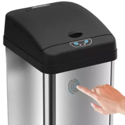 ITouchless 13-gallon Extra-Wide Stainless Steel Automatic Sensor Touchless Trash Can -Storage And Cleaning 595809 ALT2