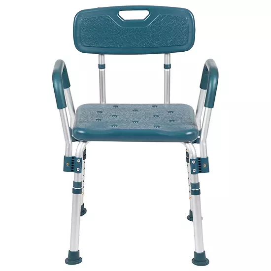 Emma And Oliver 300 Lb. Capacity Quick Release Back & Arm Teal Shower Chair 6 Emma And Oliver 300 Lb. Capacity Quick Release Back & Arm Teal Shower Chair - Image 4