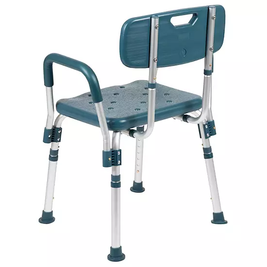 Emma And Oliver 300 Lb. Capacity Quick Release Back & Arm Teal Shower Chair 7 Emma And Oliver 300 Lb. Capacity Quick Release Back & Arm Teal Shower Chair - Image 5