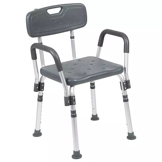 Emma And Oliver 300 Lb. Capacity Quick Release Back & Arm Teal Shower Chair 9 Emma And Oliver 300 Lb. Capacity Quick Release Back & Arm Teal Shower Chair - Image 7