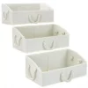 Sorbus Set Of 3 Non-Woven Storage Boxes With Cotton Rope -Storage And Cleaning 6202518 White